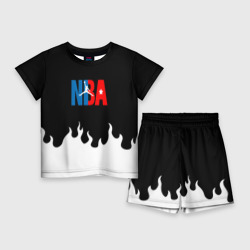 Детский костюм с шортами 3D Баскетбол нба огонь