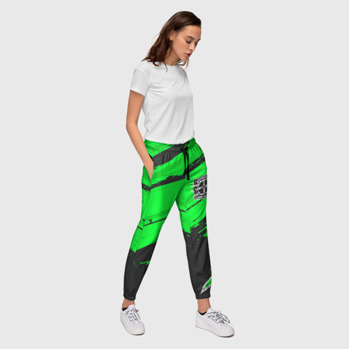 Женские брюки 3D с принтом Bayer 04 sport green, вид сбоку #3