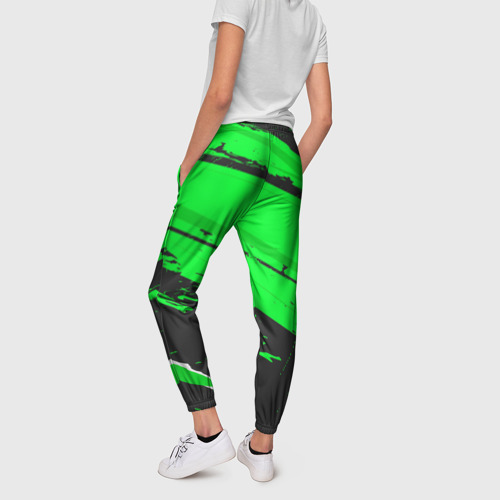 Женские брюки 3D с принтом Bayer 04 sport green, вид сзади #2