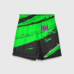 Детские спортивные шорты 3D Bayer 04 sport green