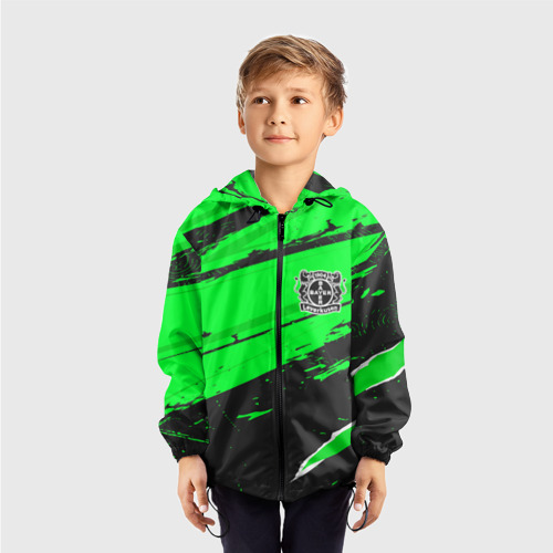 Детская ветровка 3D Bayer 04 sport green, цвет черный - фото 3