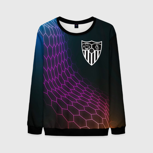 Мужской свитшот 3D Sevilla футбольная сетка, цвет черный
