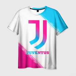 Мужская футболка 3D Juventus neon gradient style