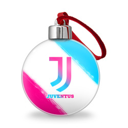 Ёлочный шар Juventus neon gradient style