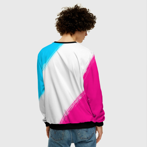 Мужской свитшот 3D Juventus neon gradient style, цвет черный - фото 4