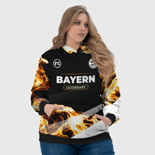 Женская толстовка 3D Bayern legendary sport fire, цвет 3D печать - фото 6