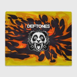 Плед 3D Deftones рок панда и огонь