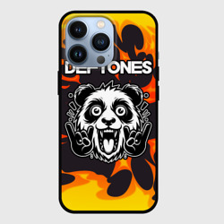 Чехол для iPhone 13 Pro Deftones рок панда и огонь