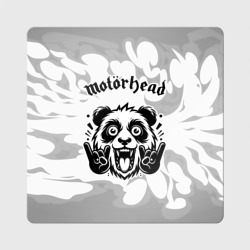 Магнит виниловый Квадрат Motorhead рок панда на светлом фоне