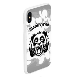 Чехол для iPhone XS Max матовый Motorhead рок панда на светлом фоне - фото 2