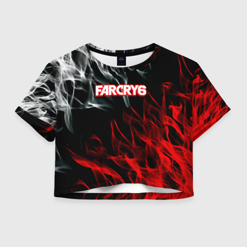 Женская футболка Crop-top 3D Farcry flame, цвет 3D печать