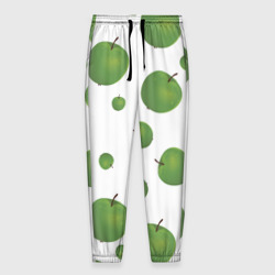 Мужские брюки 3D Зелёные яблоки фон
