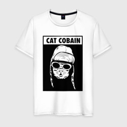 Мужская футболка хлопок Cat cobain