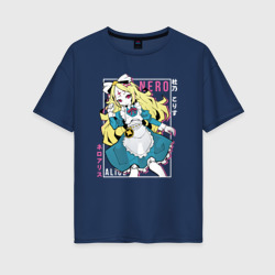 Женская футболка хлопок Oversize Неро Алиса - Становясь волшебницей