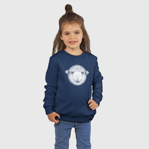 Детский свитшот хлопок с принтом Круглый барашек, фото на моделе #1