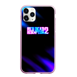 Чехол для iPhone 11 Pro Max матовый Red dead redemption неоновые краски