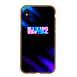 Чехол для iPhone XS Max матовый Red dead redemption неоновые краски