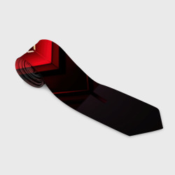 Красно - черная  объемная  абстракция  с  неоном – Галстук 3D с принтом купить