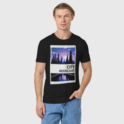 Мужская футболка хлопок Мегаполис в лунном свете - фото 2