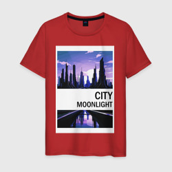 Мужская футболка хлопок Мегаполис в лунном свете