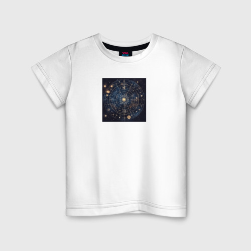 Детская футболка из хлопка с принтом Астрология, вид спереди №1
