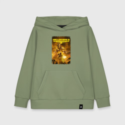 Детская толстовка хлопок Адские десантники с флагом - helldivers 2
