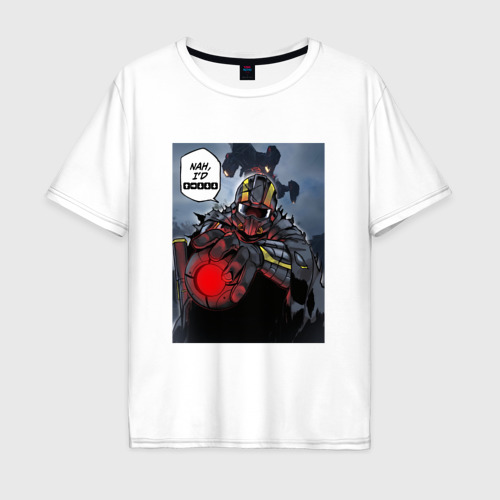 Мужская футболка хлопок Oversize с принтом Нужен дроп helldivers 2, вид спереди #2