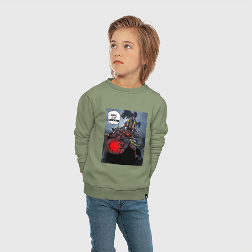 Детский свитшот хлопок с принтом Нужен дроп helldivers 2, вид сбоку #3