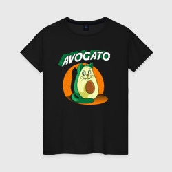 Avocado cat – Женская футболка хлопок с принтом купить со скидкой в -20%