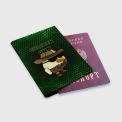 Обложка для паспорта матовая кожа Chicken gun green - фото 2
