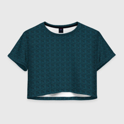 Женская футболка Crop-top 3D Ажурный тёмно-бирюзовый