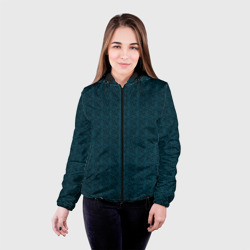 Женская куртка 3D Ажурный тёмно-бирюзовый - фото 2
