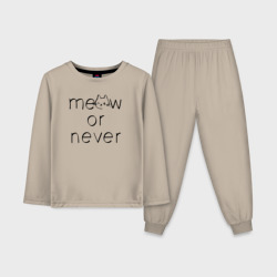 Мяу или никогда – Пижама с лонгсливом из хлопка с принтом купить
