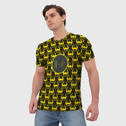 Мужская футболка 3D Twenty one pilots pattern yellow - фото 2