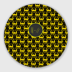 Круглый коврик для мышки Twenty one pilots pattern yellow