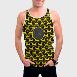 Мужская майка 3D Twenty one pilots pattern yellow - фото 2