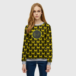 Женский свитшот 3D Twenty one pilots pattern yellow - фото 2