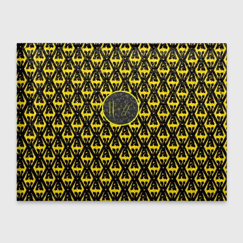 Обложка для студенческого билета Twenty one pilots pattern yellow, цвет черный