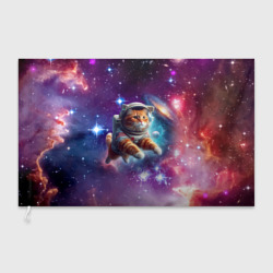 Флаг 3D Котик смелый космонавт - нейросеть