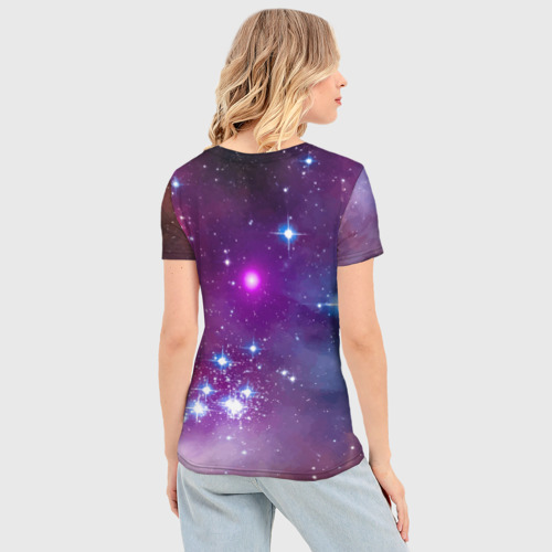 Женская футболка 3D Slim Котик смелый космонавт - нейросеть, цвет 3D печать - фото 4