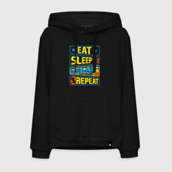 Мужская толстовка хлопок Eat sleep fly