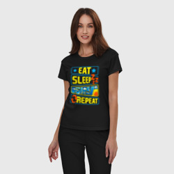 Женская пижама хлопок Eat sleep fly - фото 2