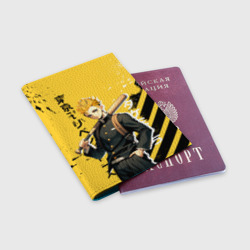 Обложка для паспорта матовая кожа Токийские Мстители - Такемичи Ханагаки - фото 2