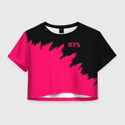 Женская футболка Crop-top 3D BTS неоновые краски текстура