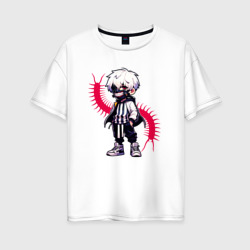 Токийский гуль - Кен Канеки – Женская футболка хлопок Oversize с принтом купить со скидкой в -16%