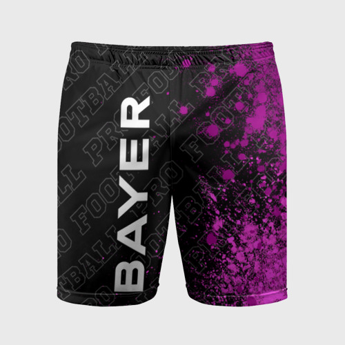 Мужские шорты спортивные с принтом Bayer 04 pro football по-вертикали, вид спереди #2
