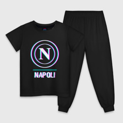 Детская пижама хлопок Napoli FC в стиле glitch