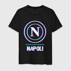 Napoli FC в стиле glitch – Мужская футболка хлопок с принтом купить со скидкой в -20%