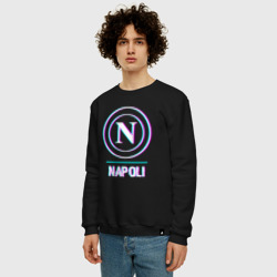 Мужской свитшот хлопок Napoli FC в стиле glitch - фото 2