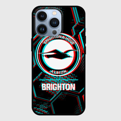 Чехол для iPhone 13 Pro Brighton FC в стиле glitch на темном фоне